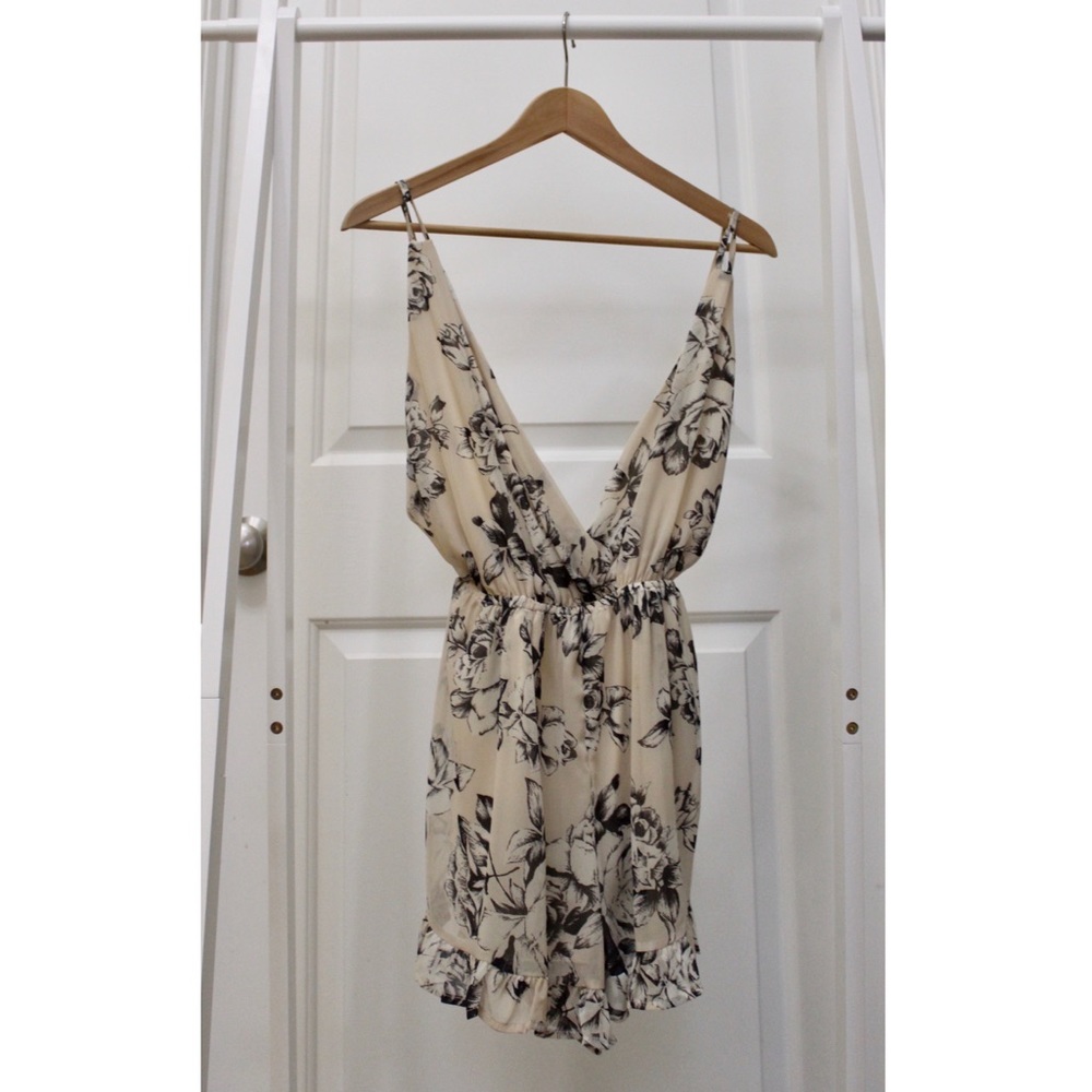 LIT boutique backless floral romper